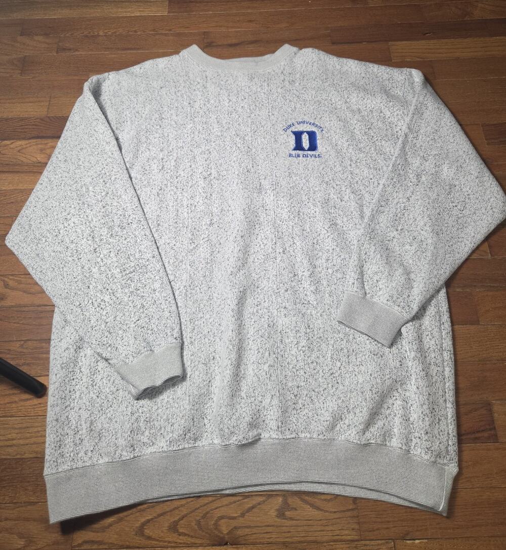 Duke Blue Devils Sweatshirt Mens 2XL Gray Crewneck Champs Sports NCAA